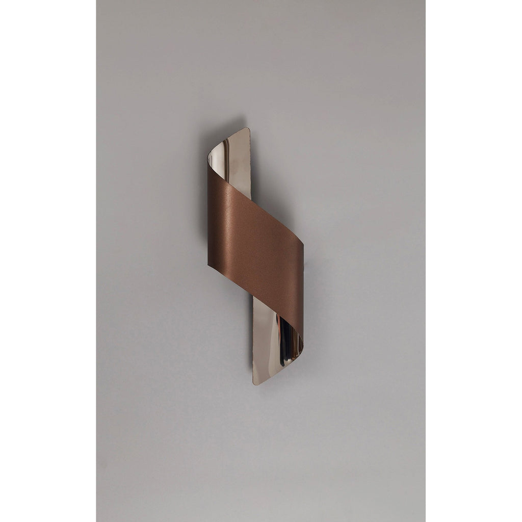 NL70309 Kally Wall Lamp Small LED Satin Brown/Polished Chrome