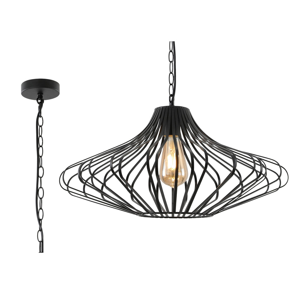 NL70199 Kat Pendant 1 Light Matt Black