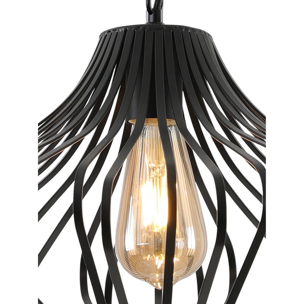 NL70199 Kat Pendant 1 Light Matt Black