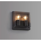 NL77839 Abb Outdoor Wall Lamp 2 Light Anthracite/Clear PC