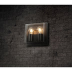 NL77839 Abb Outdoor Wall Lamp 2 Light Anthracite/Clear PC