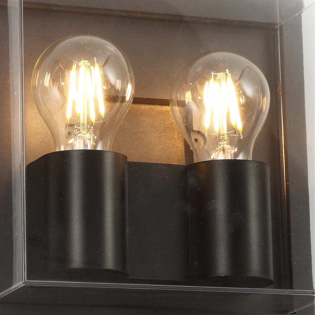 NL77839 Abb Outdoor Wall Lamp 2 Light Anthracite/Clear PC