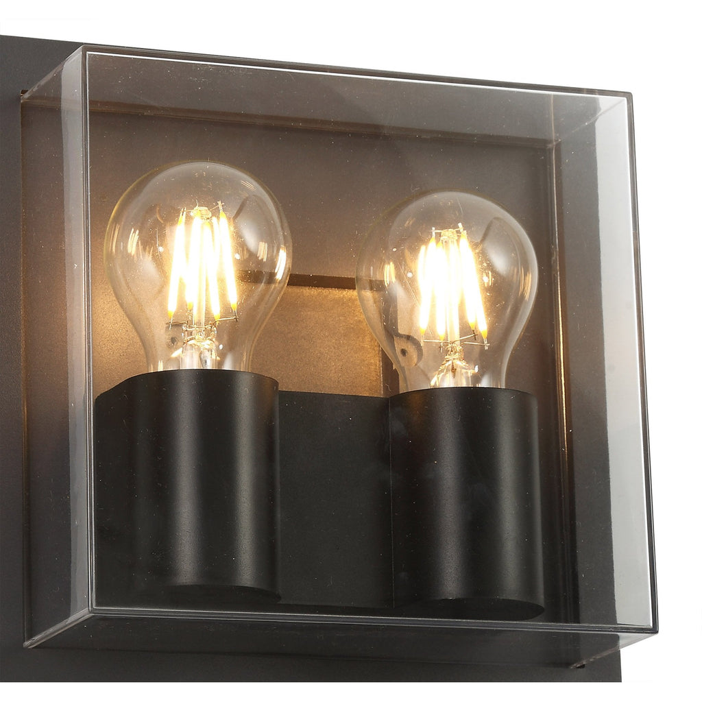 NL77839 Abb Outdoor Wall Lamp 2 Light Anthracite/Clear PC