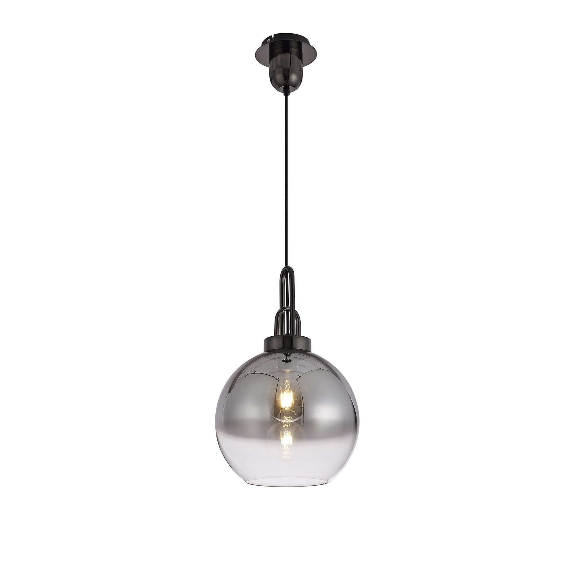 NL77919 Amsterdam 30cm Globe Glass Smoked/Clear