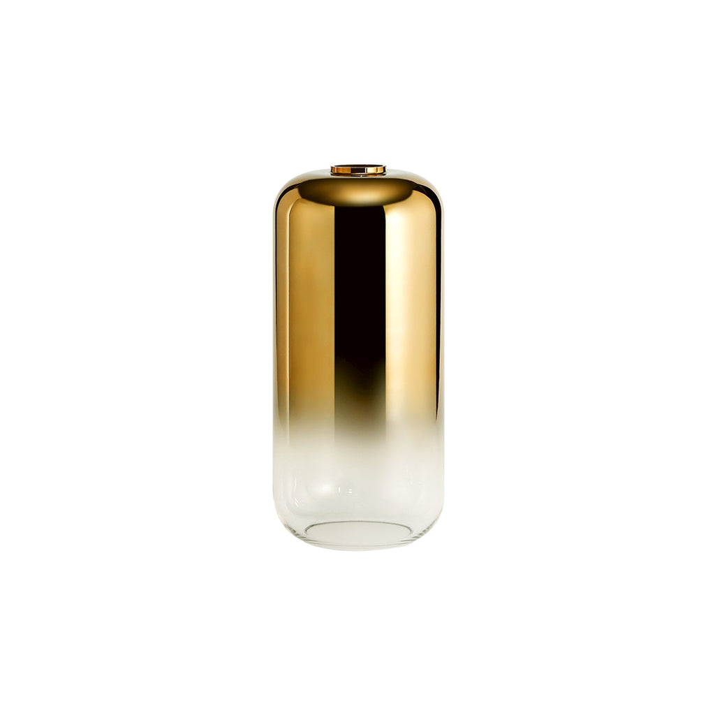NL77939 Amsterdam 16cm Cylinder Glass Brass Gold/Clear