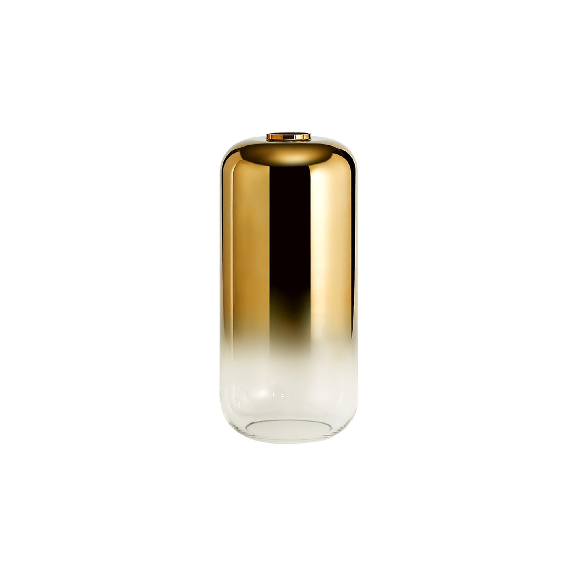 NL77939 Amsterdam 16cm Cylinder Glass Brass Gold/Clear