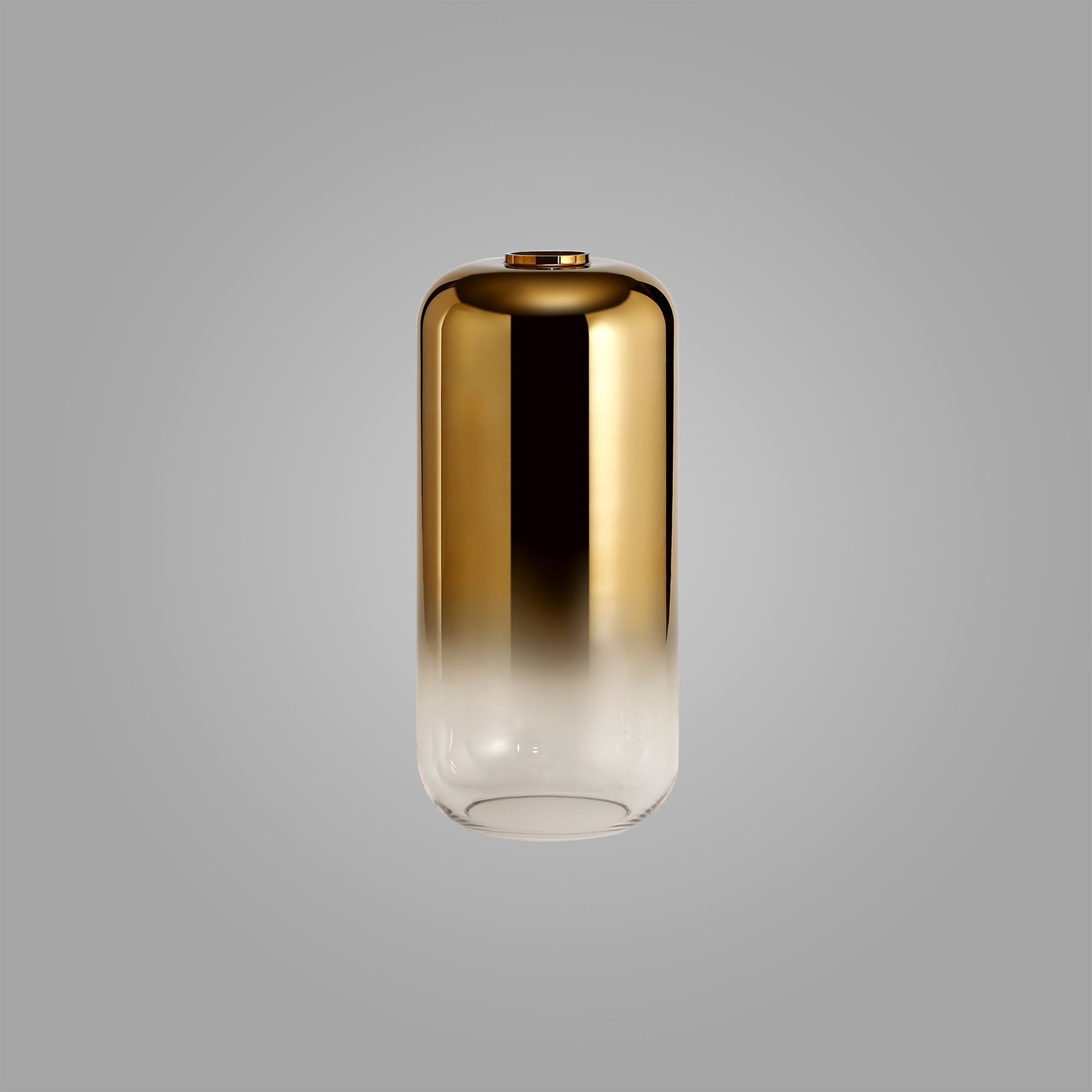 NL77939 Amsterdam 16cm Cylinder Glass Brass Gold/Clear