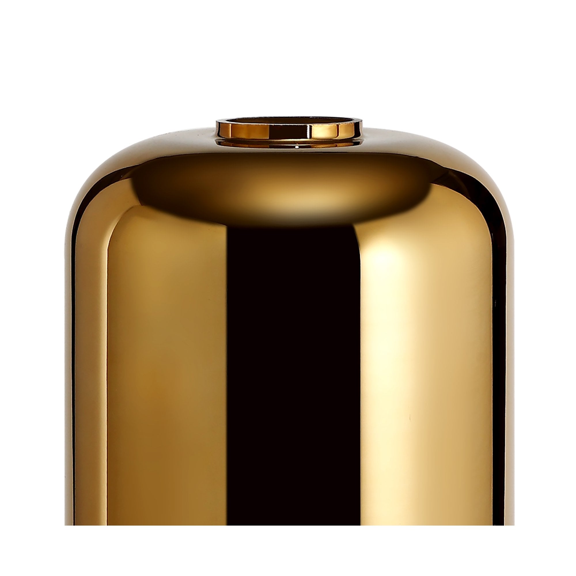 NL77939 Amsterdam 16cm Cylinder Glass Brass Gold/Clear