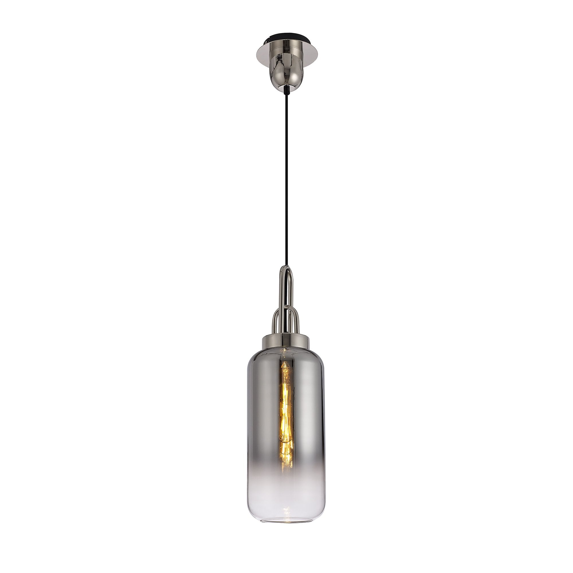NL77949 Amsterdam 16cm Cylinder Glass Smoked/Clear