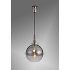 NLK00019 Amsterdam 1 Light Pendant With 30cm Globe Glass Polished Nickel/Matt Black/Smoked/Clear