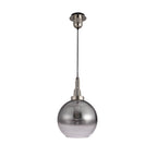 NLK00019 Amsterdam 1 Light Pendant With 30cm Globe Glass Polished Nickel/Matt Black/Smoked/Clear