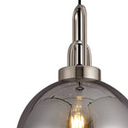 NLK00019 Amsterdam 1 Light Pendant With 30cm Globe Glass Polished Nickel/Matt Black/Smoked/Clear