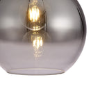 NLK00019 Amsterdam 1 Light Pendant With 30cm Globe Glass Polished Nickel/Matt Black/Smoked/Clear