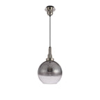NLK00019 Amsterdam 1 Light Pendant With 30cm Globe Glass Polished Nickel/Matt Black/Smoked/Clear