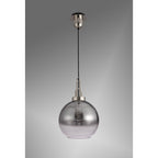 NLK00019 Amsterdam 1 Light Pendant With 30cm Globe Glass Polished Nickel/Matt Black/Smoked/Clear