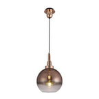 NLK00029 Acme 1 Light Pendant With 30cm Globe Glass Copper/Matt Black/Clear