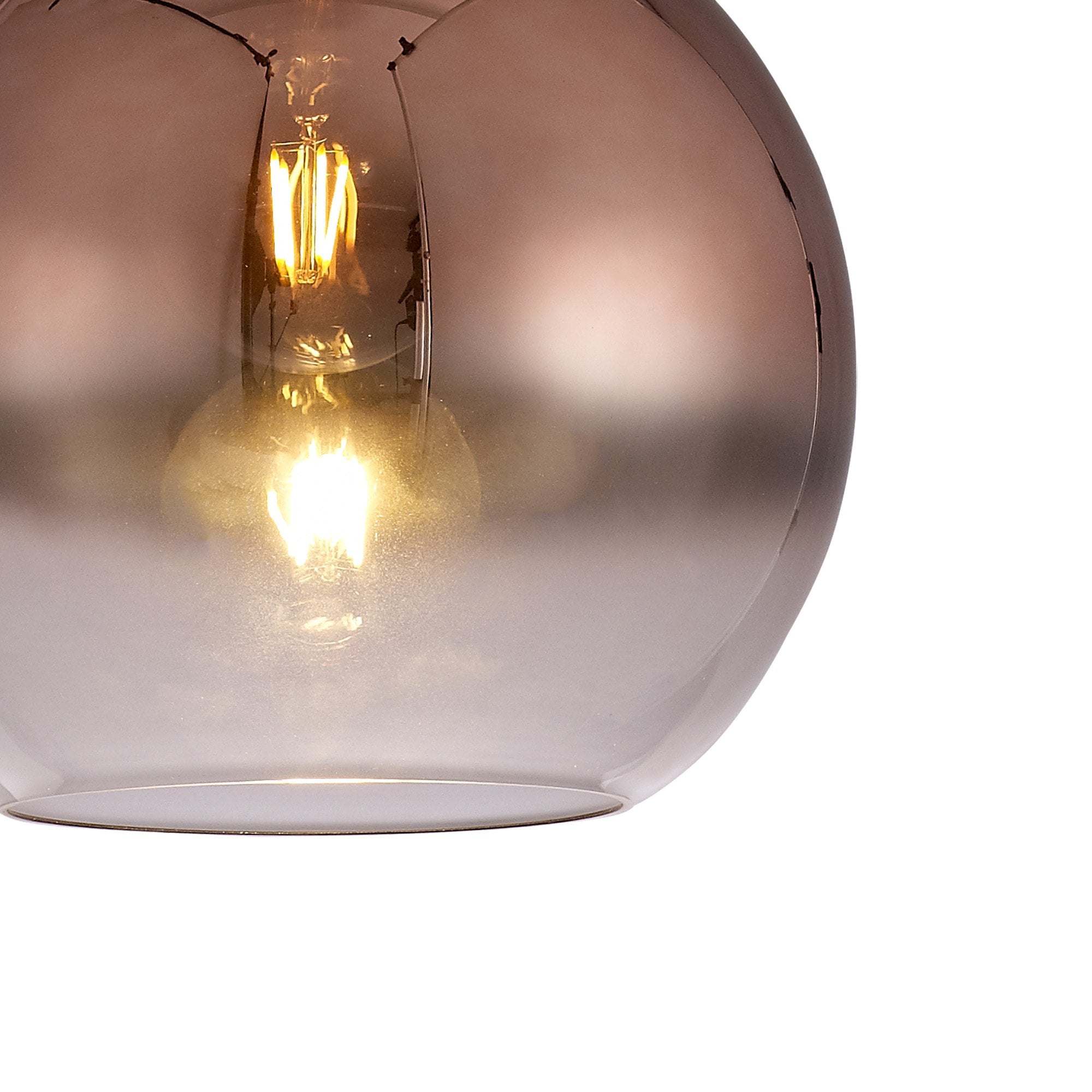 NLK00029 Acme 1 Light Pendant With 30cm Globe Glass Copper/Matt Black/Clear