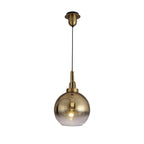 NLK00039 Acme 1 Light Pendant With 30cm Globe Glass Brass Gold/Matt Black/Clear