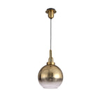 NLK00039 Acme 1 Light Pendant With 30cm Globe Glass Brass Gold/Matt Black/Clear