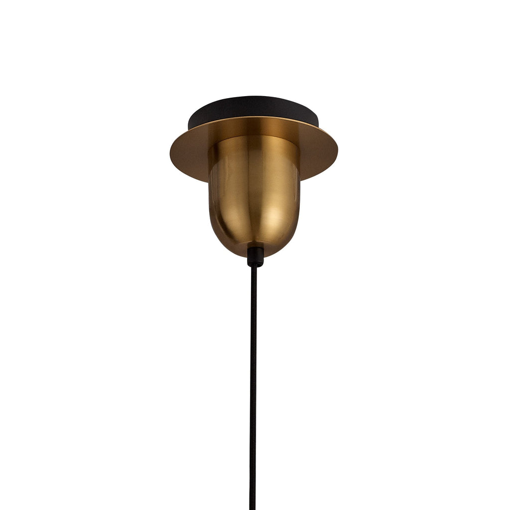 NLK00039 Acme 1 Light Pendant With 30cm Globe Glass Brass Gold/Matt Black/Clear