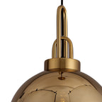 NLK00039 Acme 1 Light Pendant With 30cm Globe Glass Brass Gold/Matt Black/Clear