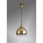 NLK00039 Acme 1 Light Pendant With 30cm Globe Glass Brass Gold/Matt Black/Clear