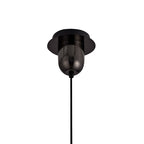 NLK00049 Acme 1 Light Pendant With 30cm Globe Glass Black Chrome/Matt Black/Smoked/Clear