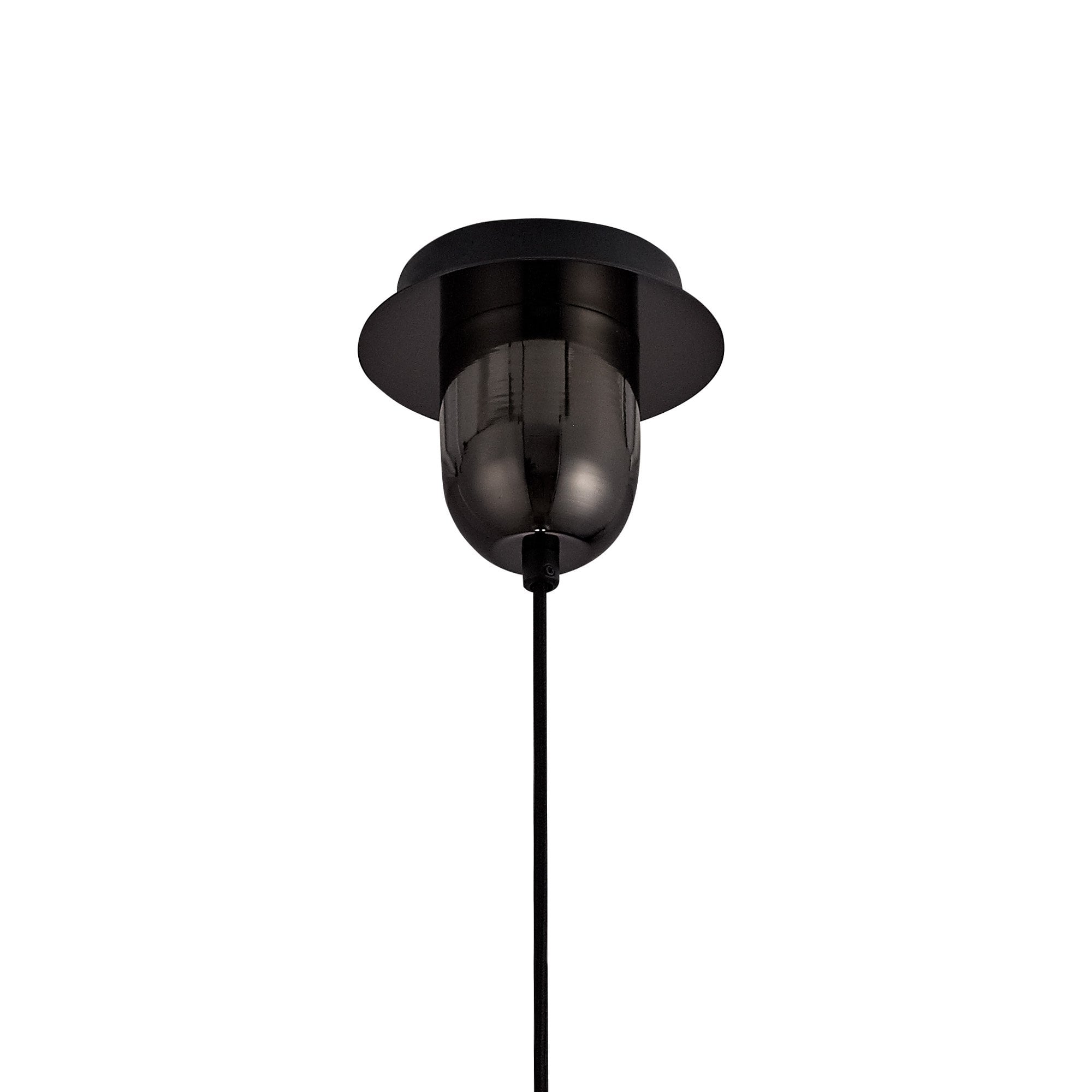NLK00049 Acme 1 Light Pendant With 30cm Globe Glass Black Chrome/Matt Black/Smoked/Clear