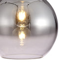 NLK00049 Acme 1 Light Pendant With 30cm Globe Glass Black Chrome/Matt Black/Smoked/Clear