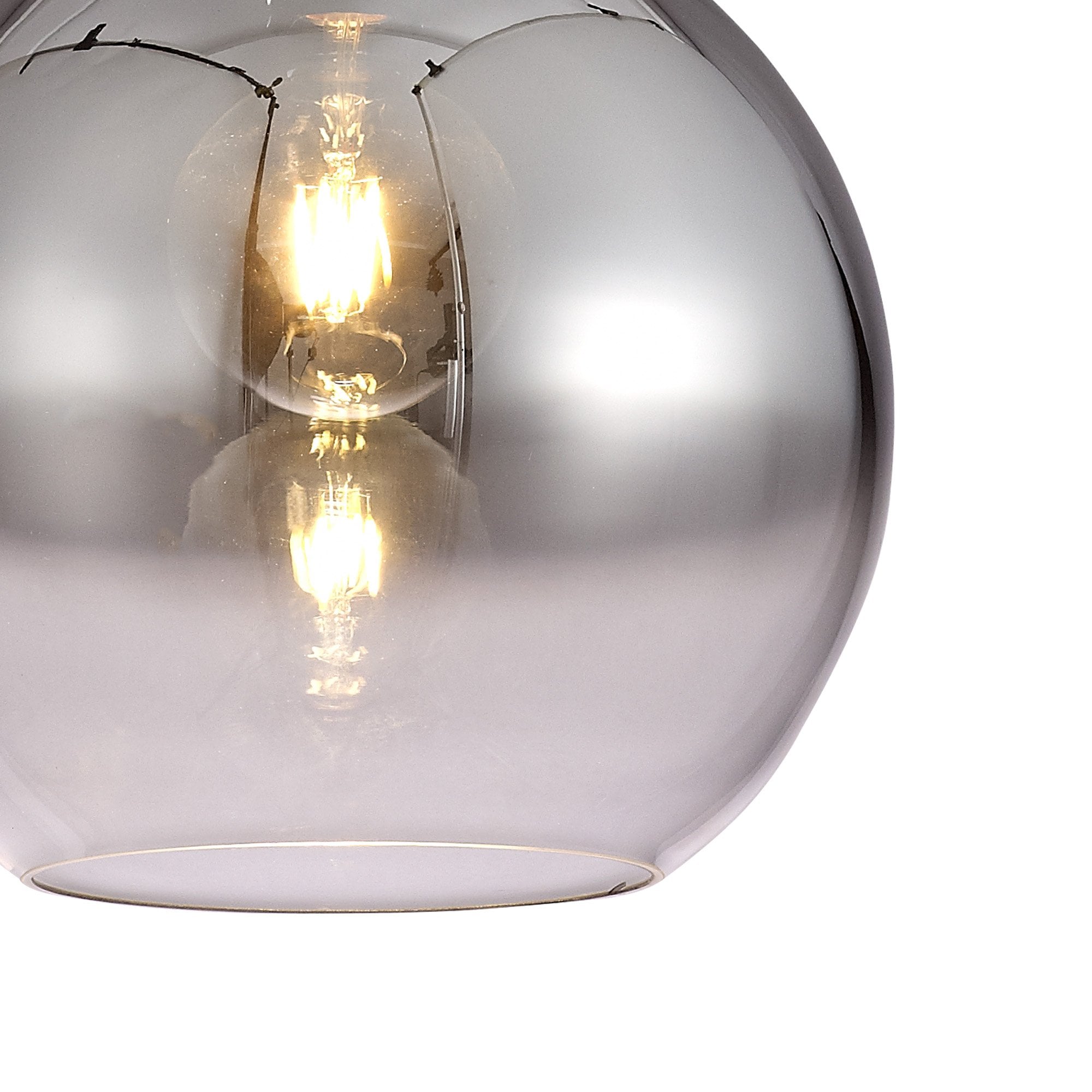 NLK00049 Acme 1 Light Pendant With 30cm Globe Glass Black Chrome/Matt Black/Smoked/Clear