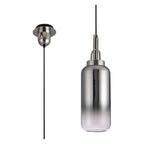 NLK03489 Acme 1 Light Pendant With 30cm Cylinder Glass Polished Nickel/Matt Black/Smoked/Clear