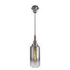 NLK03489 Acme 1 Light Pendant With 30cm Cylinder Glass Polished Nickel/Matt Black/Smoked/Clear