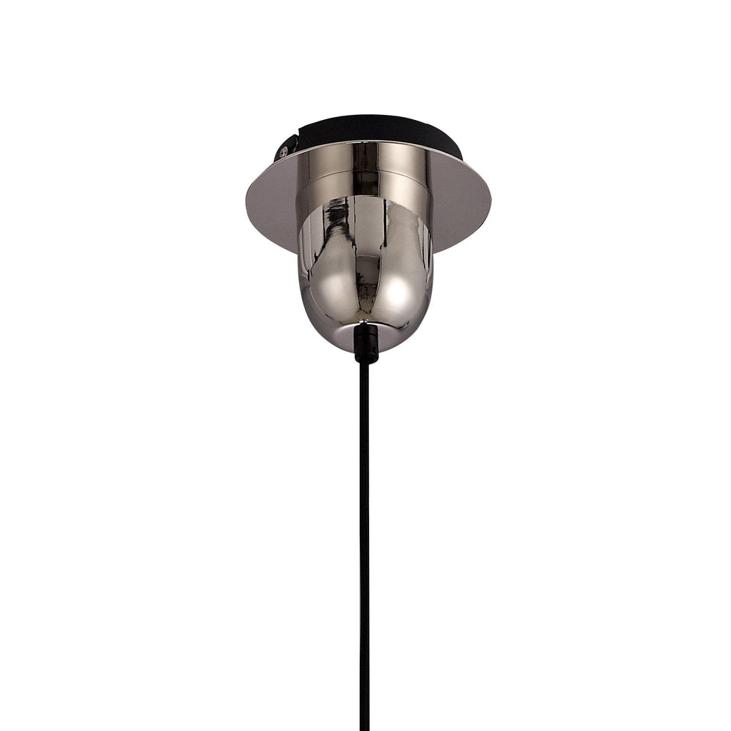 NLK03489 Acme 1 Light Pendant With 30cm Cylinder Glass Polished Nickel/Matt Black/Smoked/Clear