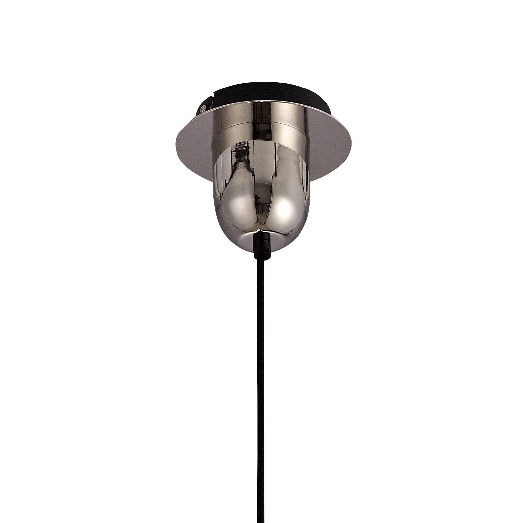 NLK03489 Acme 1 Light Pendant With 30cm Cylinder Glass Polished Nickel/Matt Black/Smoked/Clear