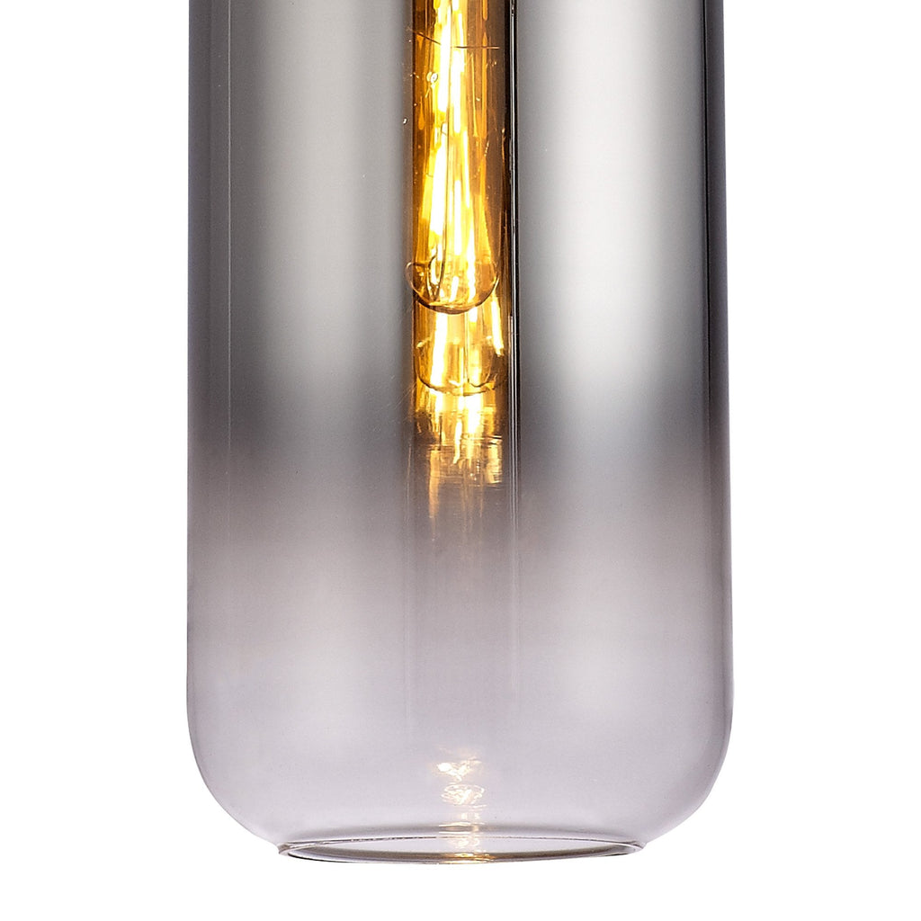 NLK03489 Acme 1 Light Pendant With 30cm Cylinder Glass Polished Nickel/Matt Black/Smoked/Clear