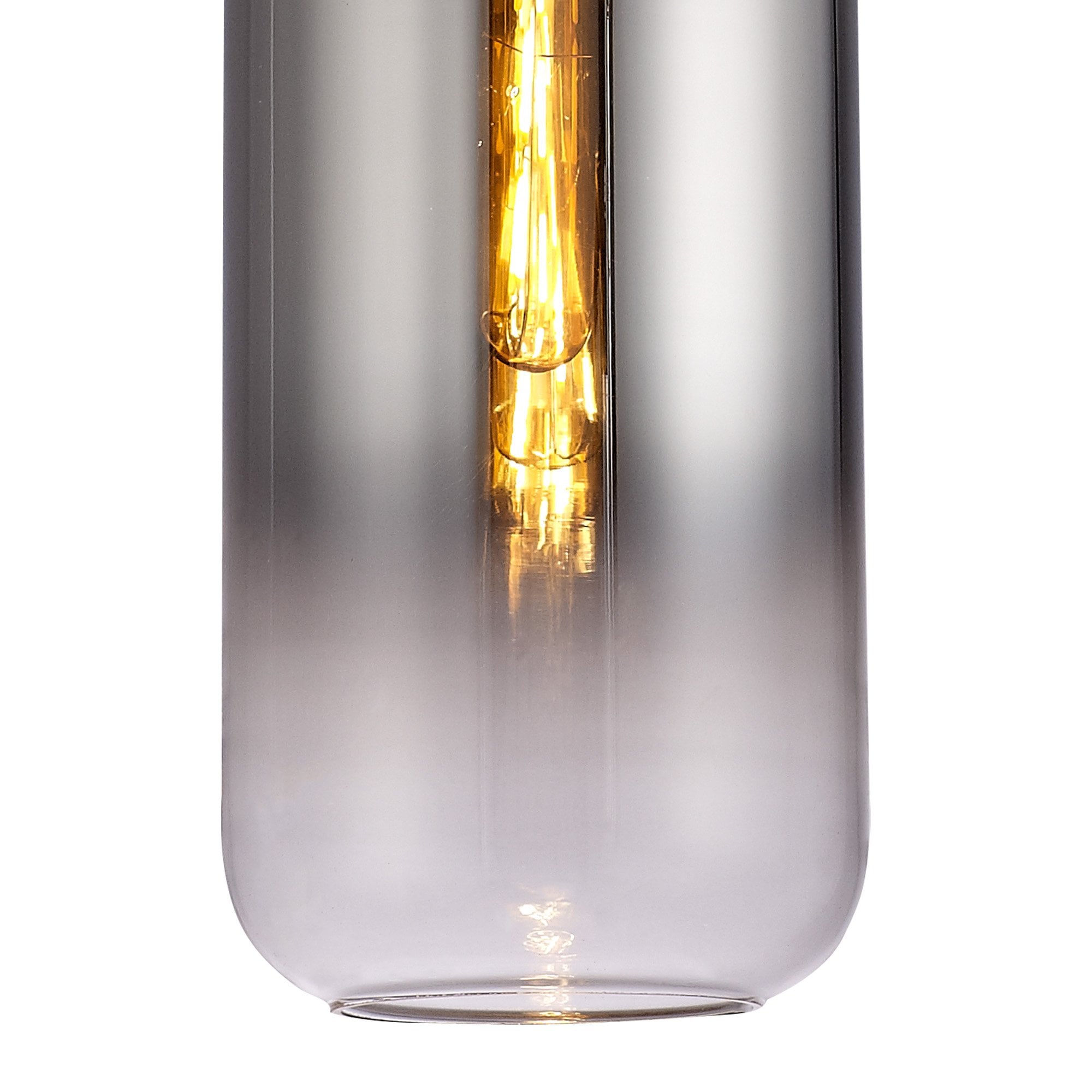 NLK03489 Acme 1 Light Pendant With 30cm Cylinder Glass Polished Nickel/Matt Black/Smoked/Clear