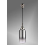 NLK03489 Acme 1 Light Pendant With 30cm Cylinder Glass Polished Nickel/Matt Black/Smoked/Clear