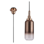 NLK03499 Acme 1 Light Pendant With 30cm Cylinder Glass Copper/Matt Black/Clear
