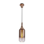NLK03499 Acme 1 Light Pendant With 30cm Cylinder Glass Copper/Matt Black/Clear