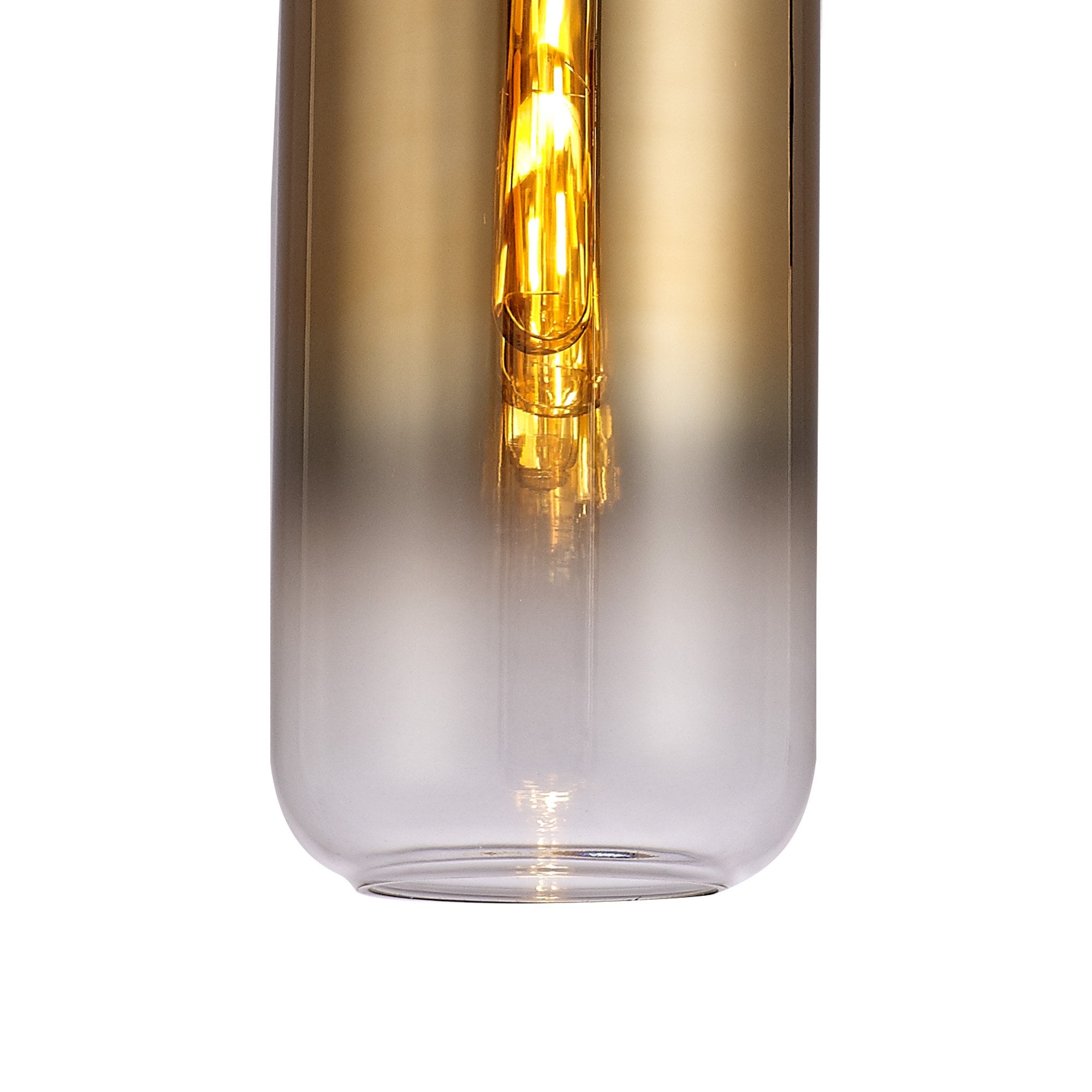 NLK03509 Acme 1 Light Pendant With 30cm Cylinder Glass Brass Gold/Matt Black/Clear