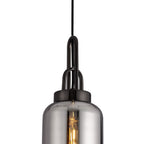 NLK03519 Acme 1 Light Pendant With 30cm Cylinder Glass Black Chrome/Matt Black/Smoked/Clear