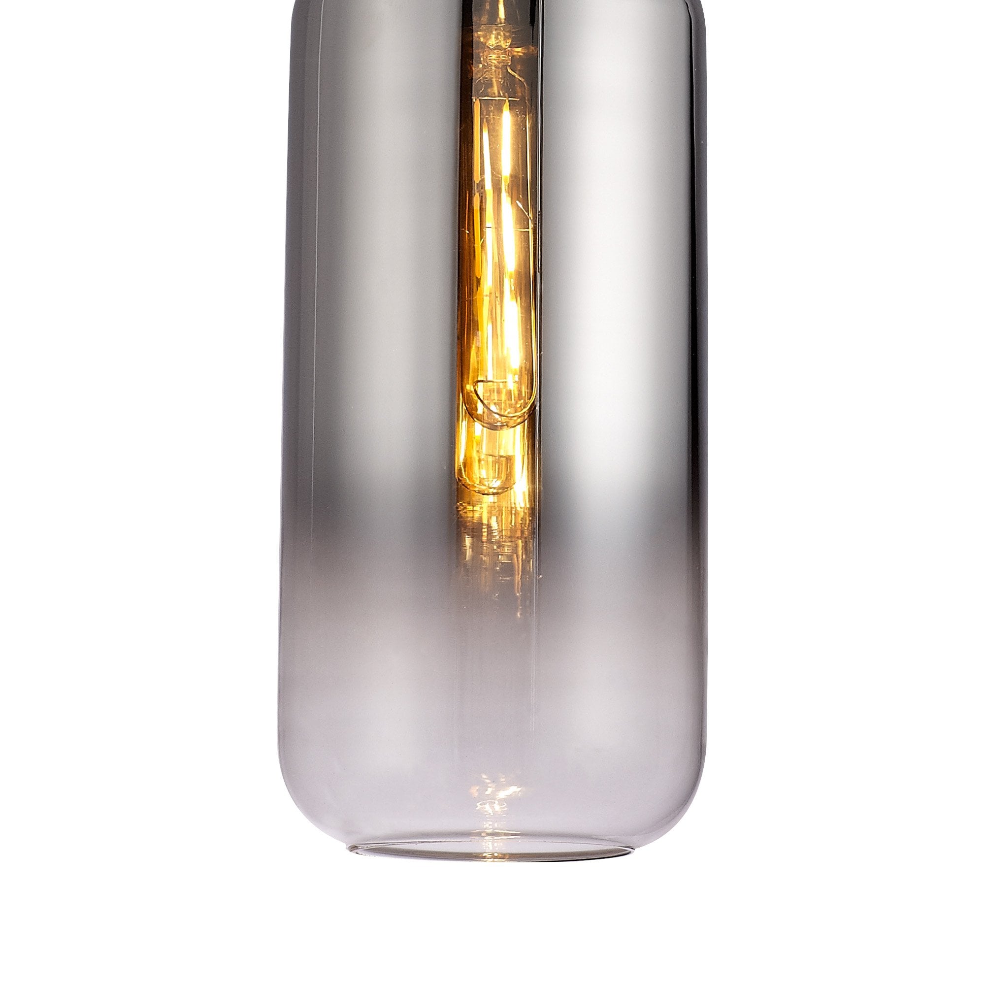 NLK03519 Acme 1 Light Pendant With 30cm Cylinder Glass Black Chrome/Matt Black/Smoked/Clear