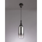 NLK03519 Acme 1 Light Pendant With 30cm Cylinder Glass Black Chrome/Matt Black/Smoked/Clear