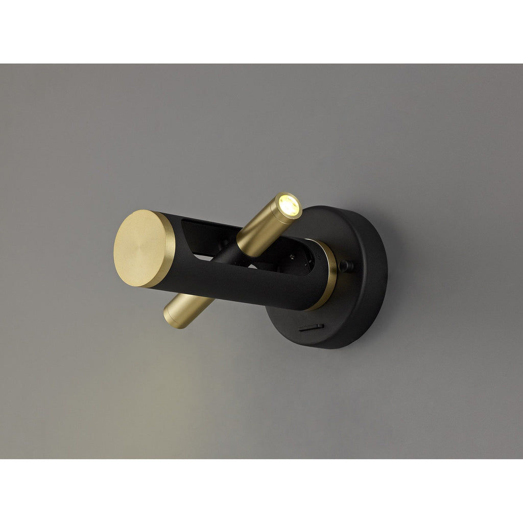 NL76729 Acoza Wall  Light LED Sand Black/Gold