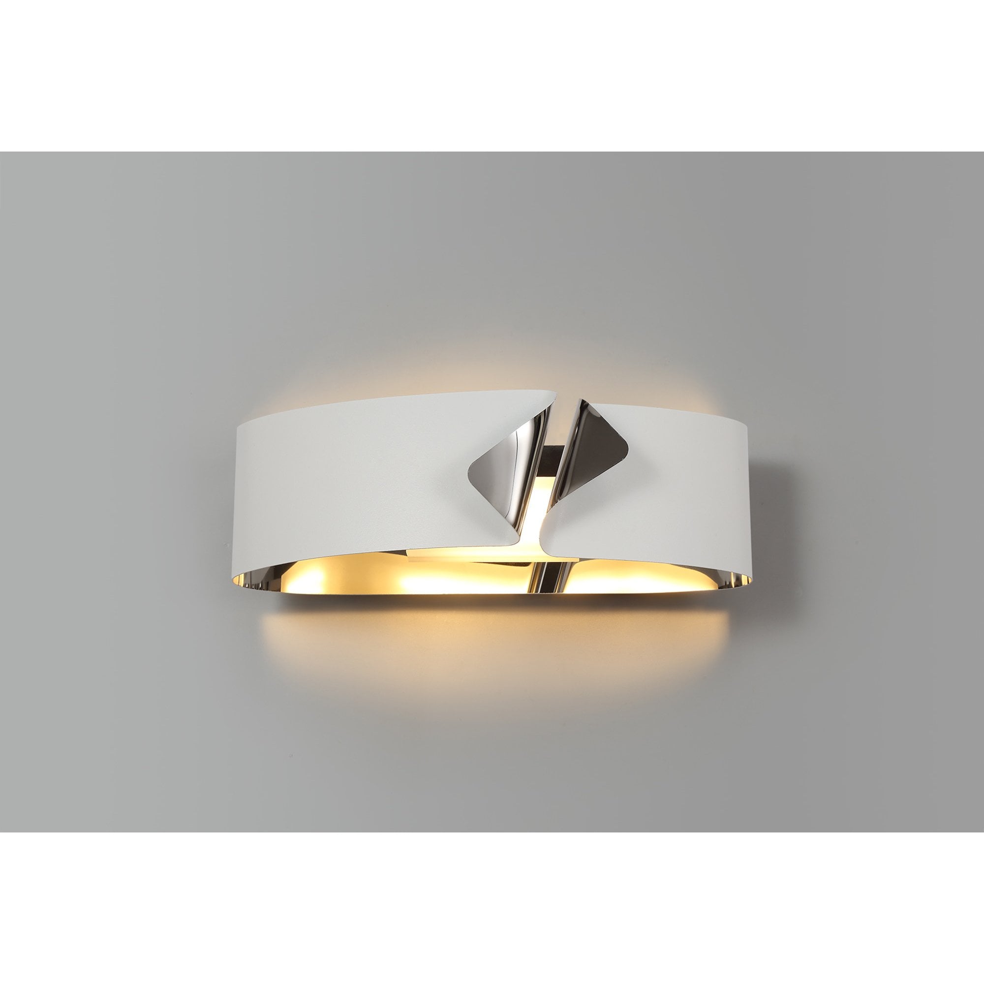 NL73689 Alba Wall Lamp LED Sand White/Polished Chrome