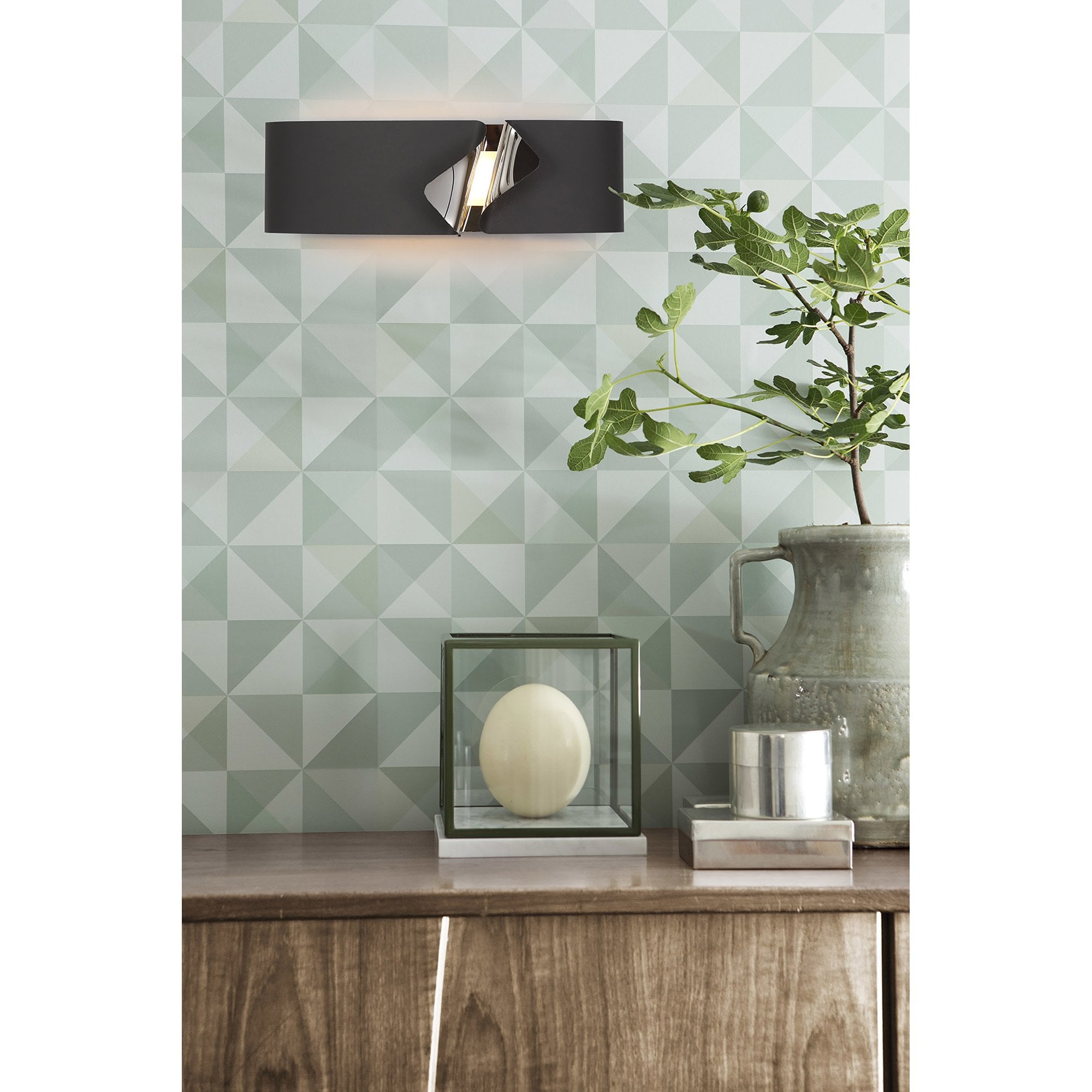 NL73689 Alba Wall Lamp LED Sand White/Polished Chrome