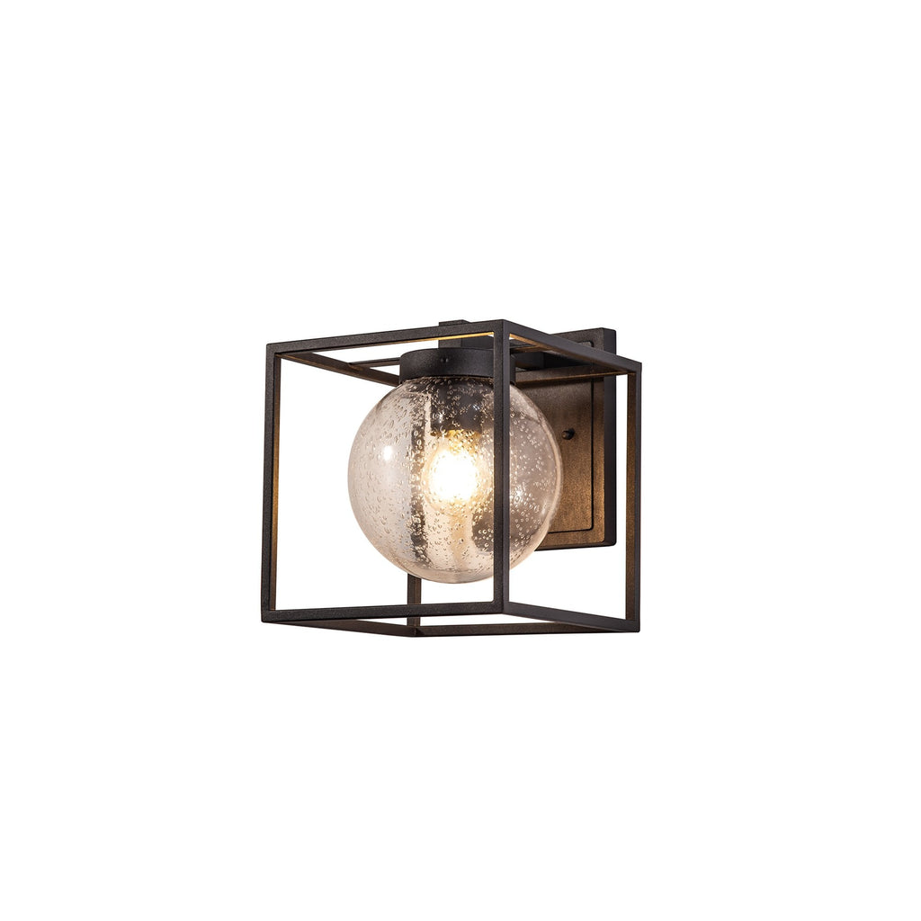 NL77819 Ammer Outdoor Down Wall Lamp 1 Light Anthracite/Clear Seeded Glass