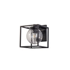 NL77819 Ammer Outdoor Down Wall Lamp 1 Light Anthracite/Clear Seeded Glass