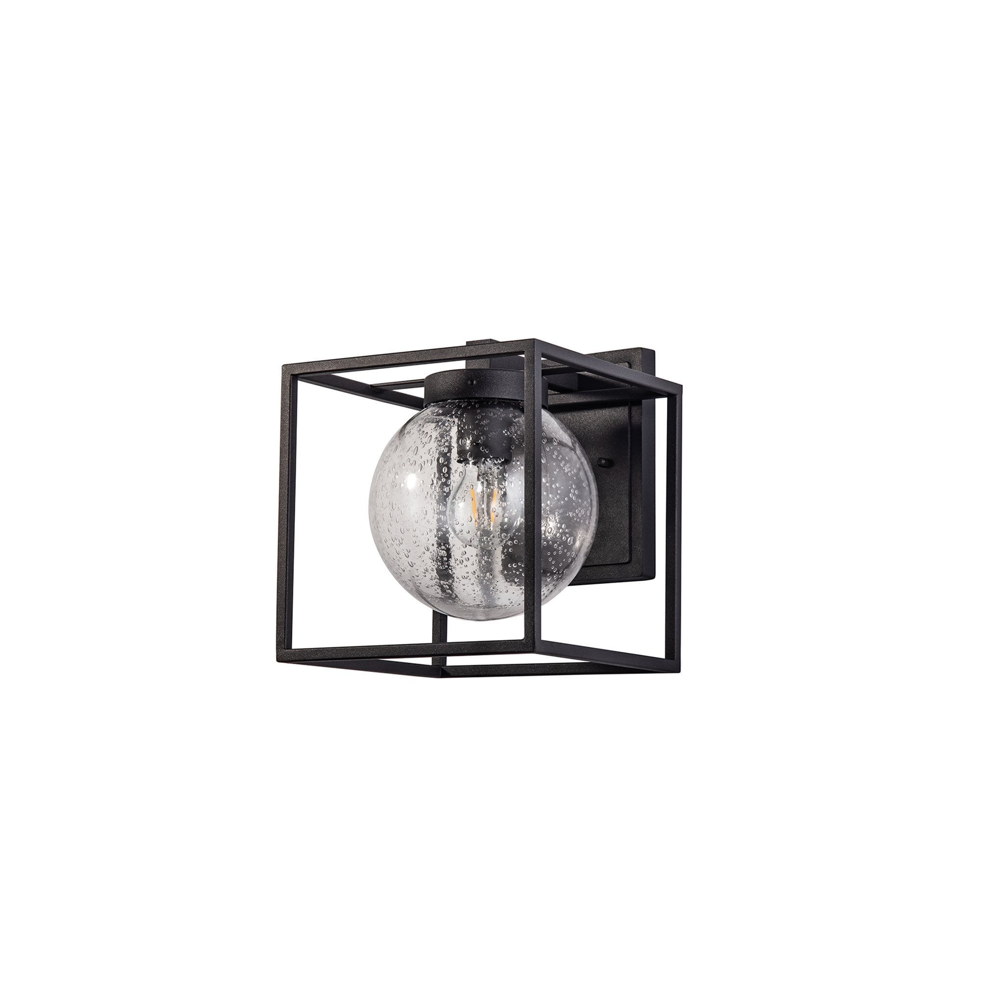 NL77819 Ammer Outdoor Down Wall Lamp 1 Light Anthracite/Clear Seeded Glass