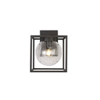 NL77819 Ammer Outdoor Down Wall Lamp 1 Light Anthracite/Clear Seeded Glass